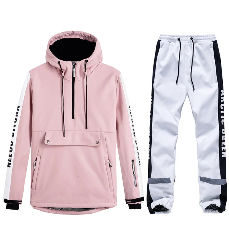 Traje de esquí para mujer, mono de esquí para deportes al aire libre, chaqueta de Snowboard para hombre, traje de salto cálido, ropa de invierno impermeable, monos, abrigo con capucha