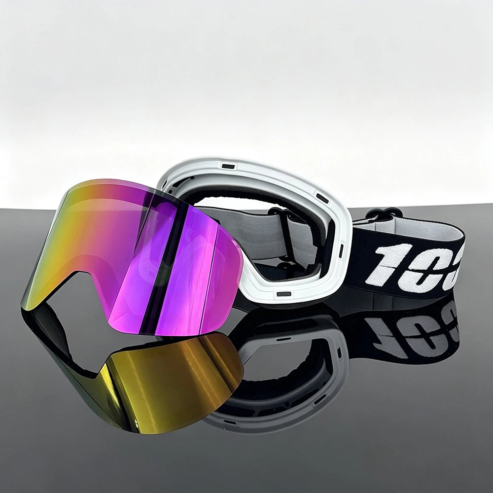 Gafas de esquí y snowboard unisex para exteriores con lente magnética, antivaho, protección UV400, a prueba de viento, gafas de motocross, máscara de esquí.