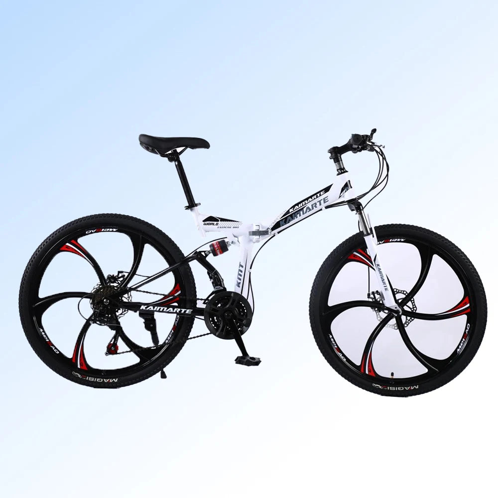 Bicicleta de montaña plegable con llantas de aleación ligera MINT, almacenamiento práctico, pedales de alta calidad y horquilla de fibra de carbono, fabricada en China