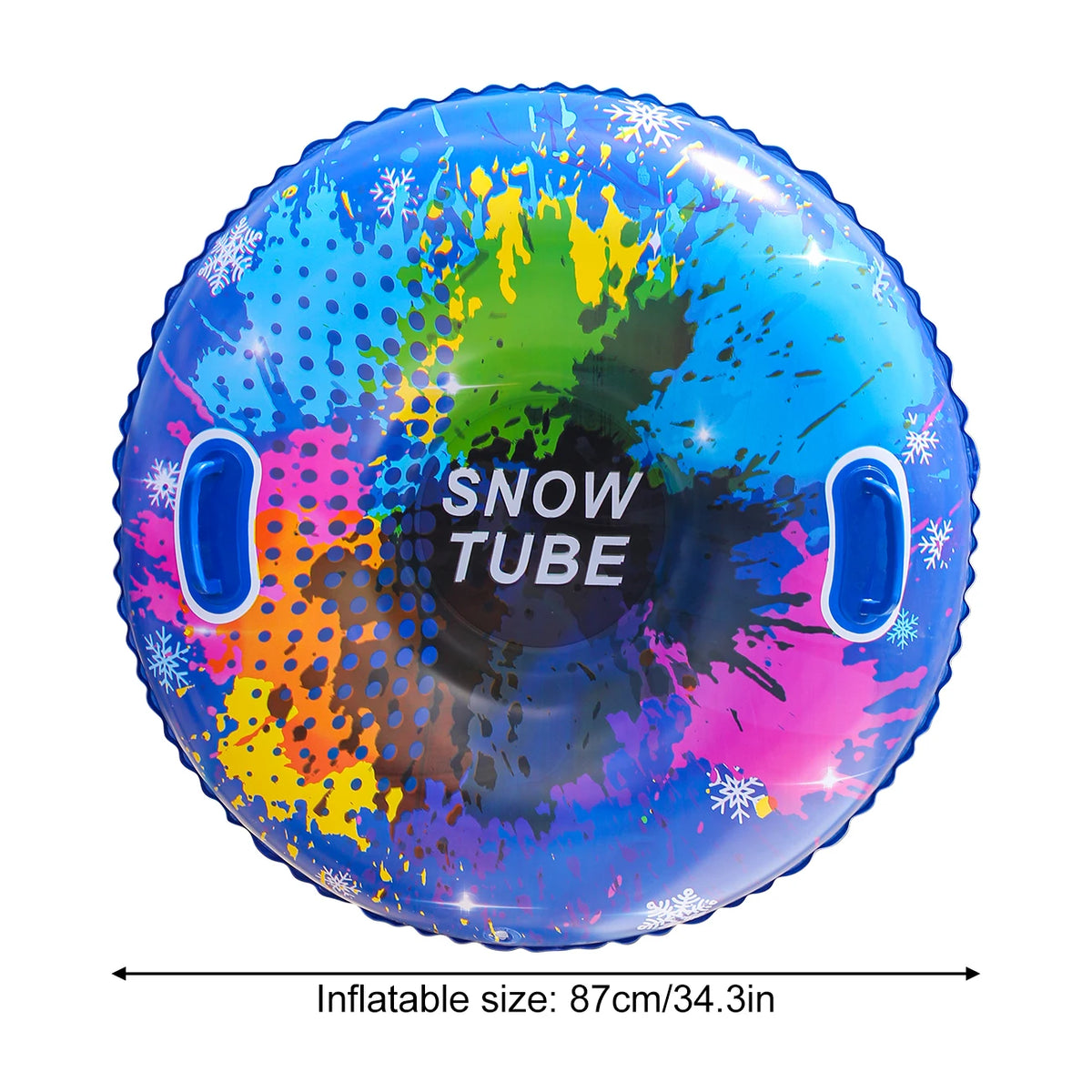 Tubo inflable para nieve con asas, 82/87cm, resistente, trineo redondo para adultos, para esquiar al aire libre, 1 ud.