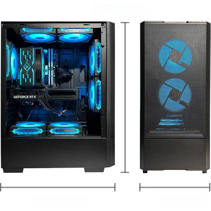 PC de Escritorio - R7 5700X GeForce RTX 5060 8GB, 32GB DDR4 RAM, 1TB NVMe SSD, Refrigeración ARGB, Computadora para Juegos Preensamblada