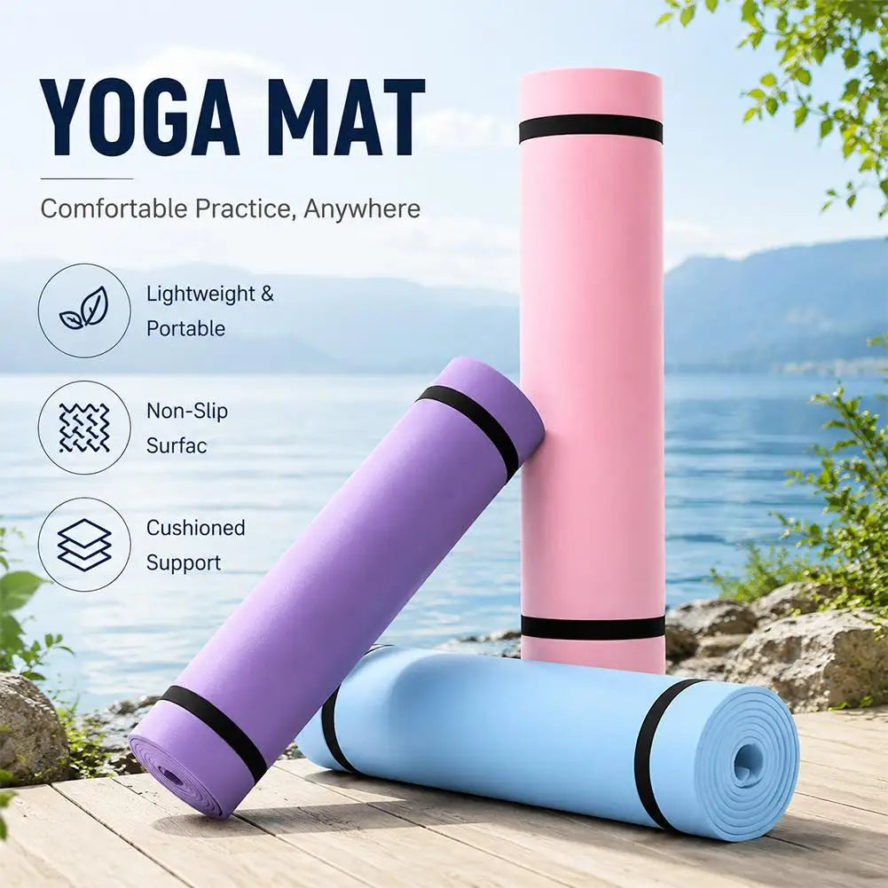 Esterilla de yoga extra gruesa, antideslizante, con acolchado de espuma EVA, ideal para pilates, gimnasia, ejercicios físicos y uso en el gimnasio o en casa. Ligera y perfecta para entrenamientos.