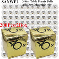 100 Uds SANWEI pelotas de tenis de mesa de 3 estrellas ABS nuevos materiales 40 + costura de etiqueta dorada pelotas de Ping Pong de alto rebote y duraderas para entrenamiento