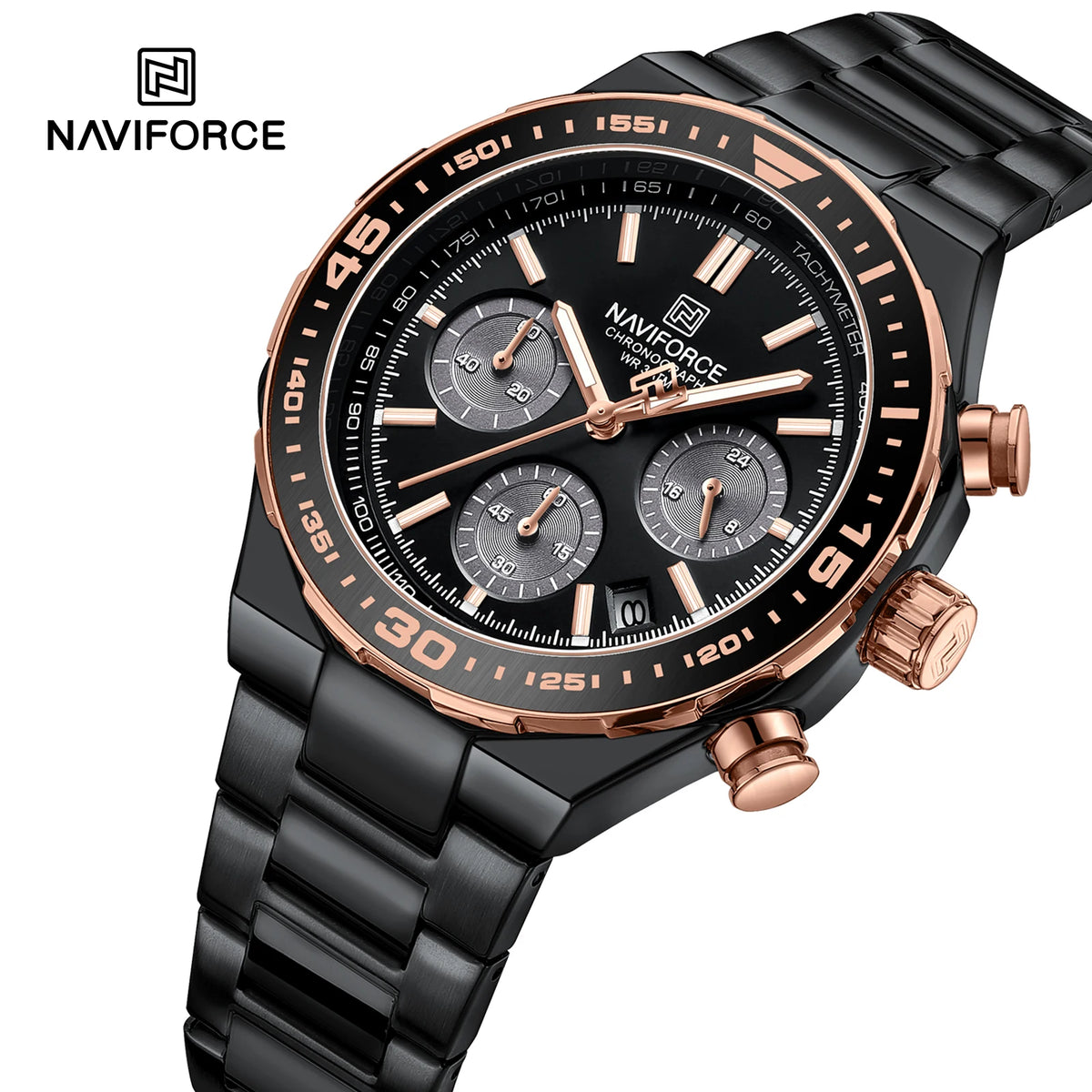 NAVIFORCE Men's Watches Quartz Fashion Business Classic Water Resistant Stainless Steel Strap WristWatch New Male Clock In 2024