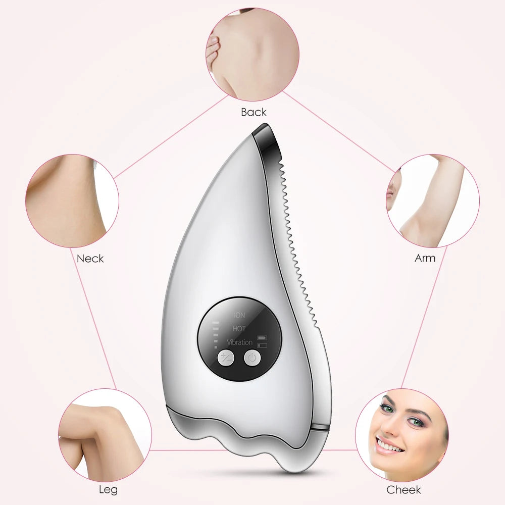 Tabla de Masaje Eléctrica Vibratoria para Lifting Facial y Cuello, Eliminación de Arrugas, Adelgazamiento Facial y Cepillo Meridiano