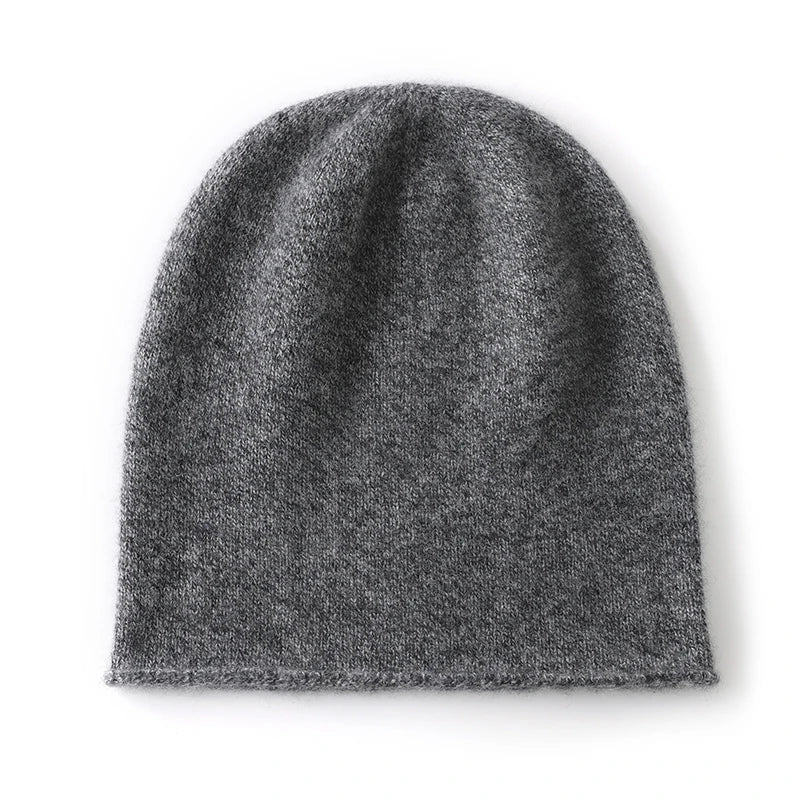 2025 invierno Unisex 100 gorros de cachemira al aire libre Casual mantener caliente Color sólido gorro de punto de cachemira mujeres/hombres gorras de cobertura