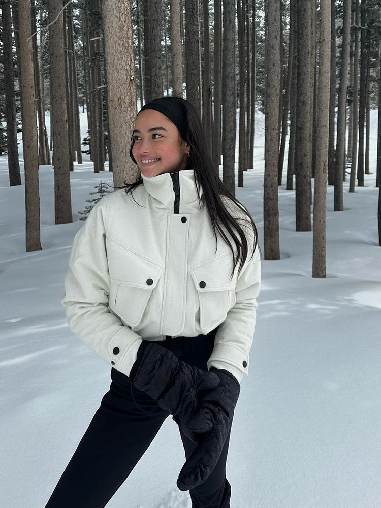 Mono de esquí de moda para mujer con cuello alto, cremallera, manga larga, cinturón, corte ajustado, cintura alta, mono cálido, ropa de esquí para mujer, invierno 2026