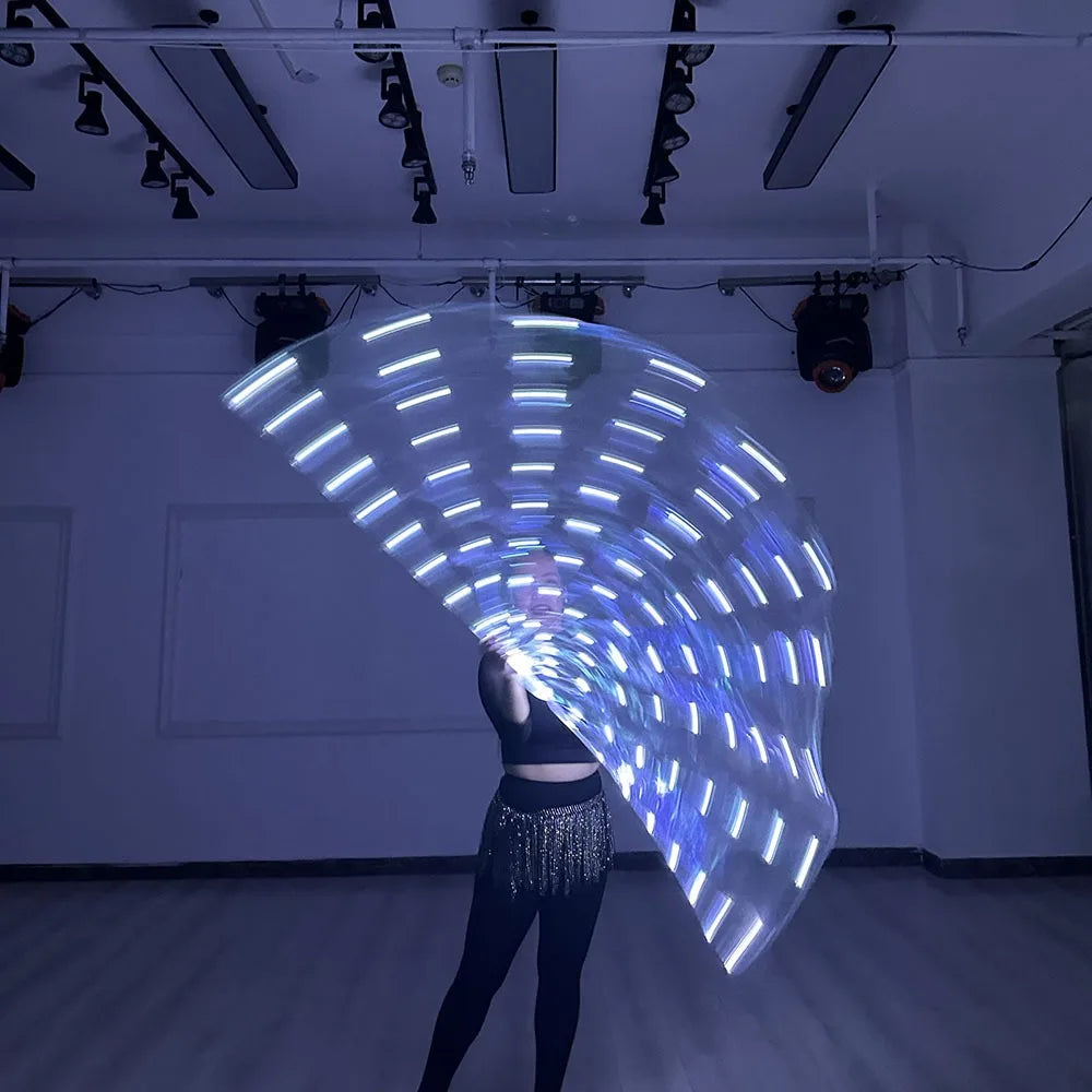 Alas de bandera LED, disfraces luminosos de circo para danza del vientre, luz LED, Ropa de baile para espectáculo de fiesta, accesorios de actuación Rave, 1 Uds.