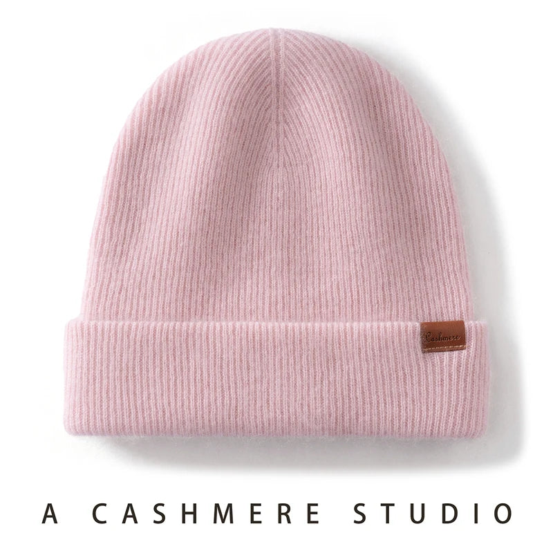 Gorros de invierno para mujeres/hombres, gorros informales para exteriores, gorros tejidos de Cachemira, gorro grueso de dos capas, gorro cálido a prueba de viento para Unisex