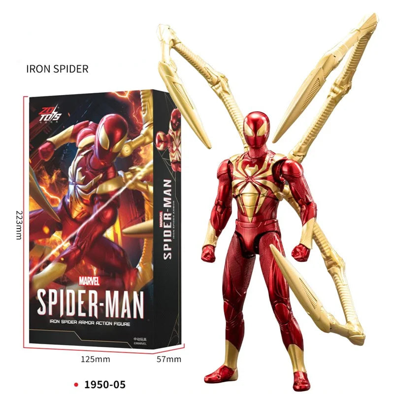 ZD Toys Marvel Avengers Iron Man Figura de acción MK3 MK6 MK50 Spider-Man: No Way Home Scarlet Spider Figura de acción coleccionable Regalo