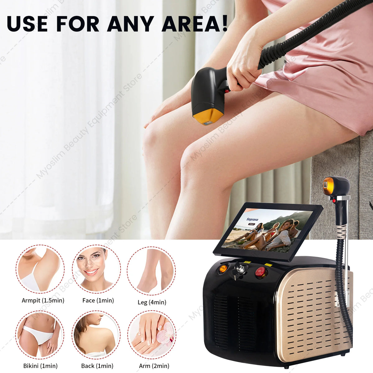 Máquina de Depilación Láser de Diodo de Titanio de 808 nm con Tecnología de 3 Longitudes de Onda, Equipo de Belleza para Depilación