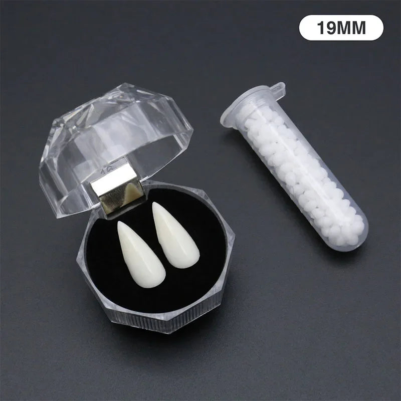 Dientes de Dentadura Postiza de Halloween en 4 Tamaños, Colmillos de Vampiro y Hombre Lobo Espeluznantes, Decoración para Disfraces de Halloween, Cosplay DIY