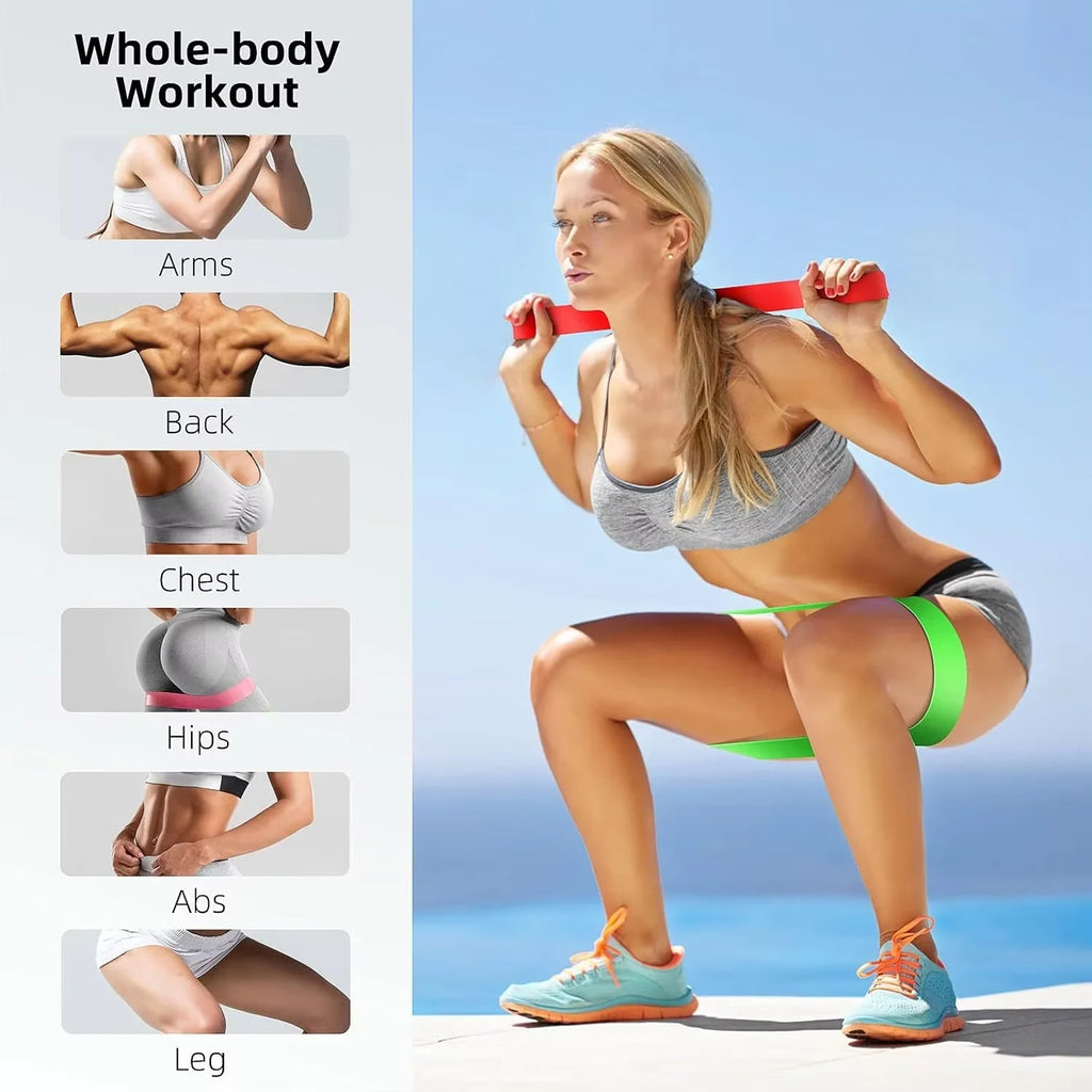 Juego de 5 Bandas de Resistencia de TPE, Bandas Elásticas de Goma para Entrenamiento de Fuerza, Expansor para Ejercicios de Yoga, Equipo de Gimnasio, Pilates Portátil