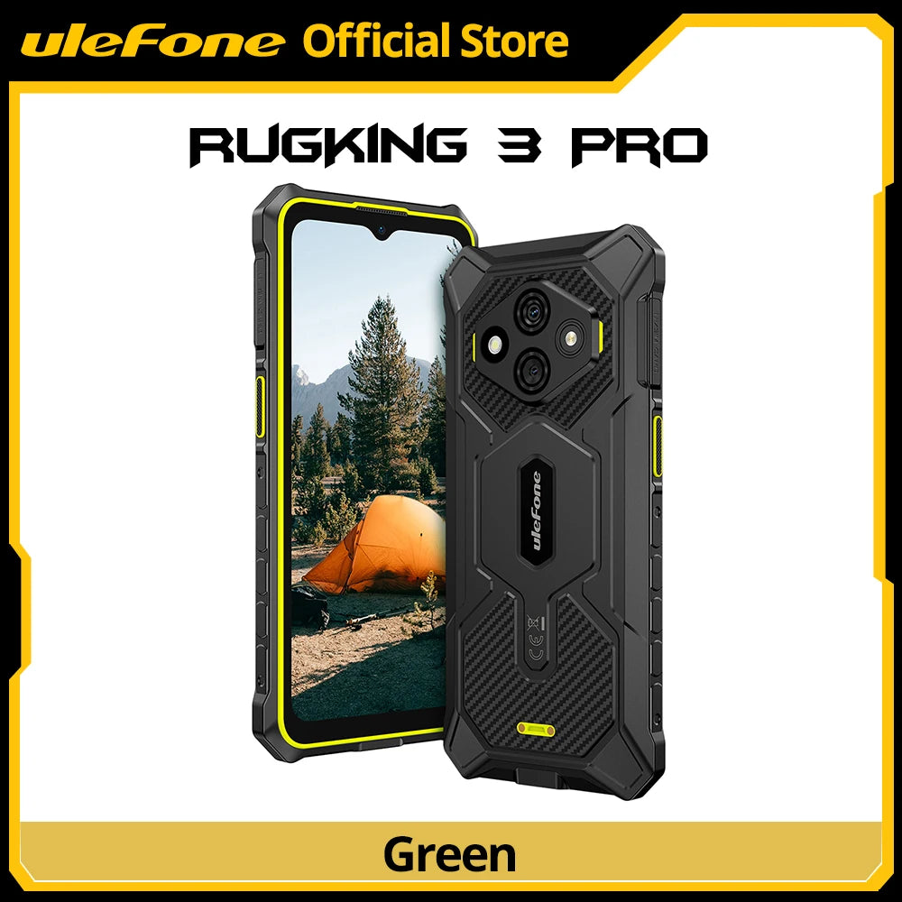 【Estreno mundial】Teléfono resistente Ulefone RugKing 3 Pro, 6.56", 120Hz, 5700mAh, Android 15, hasta 16GB RAM, 128GB ROM, NFC, 4G, global