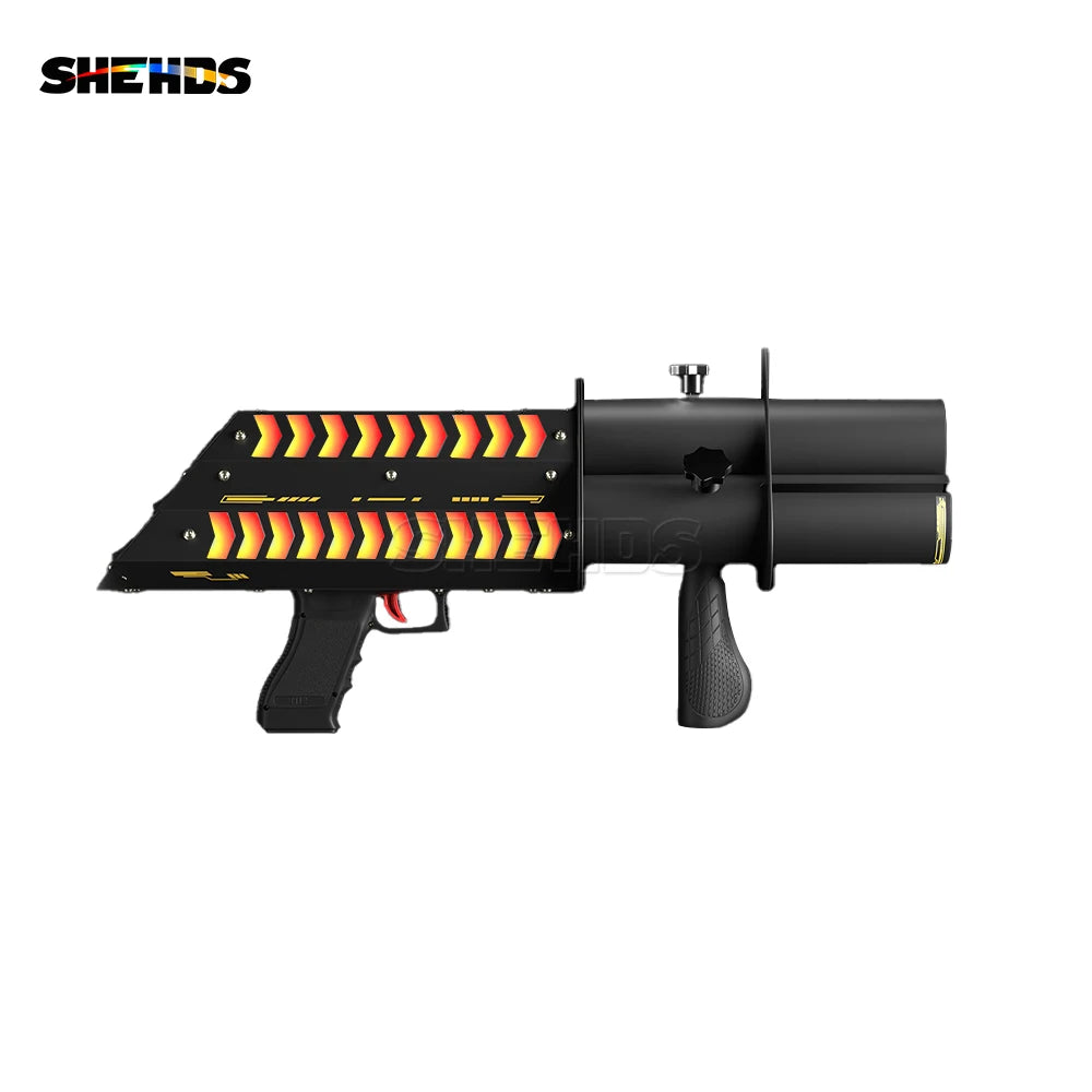 SHEHDS-pistola de saludo de un solo orificio/Triple cargador, batería, confeti eléctrico RGB, recargable, ambiental, DJ, discoteca, escenario de boda