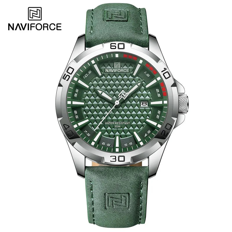 Reloj de pulsera para hombre NAVIFORCE de alta calidad, popular, de cuarzo, estilo casual, deportivo, de lujo, para negocios, con correa de piel