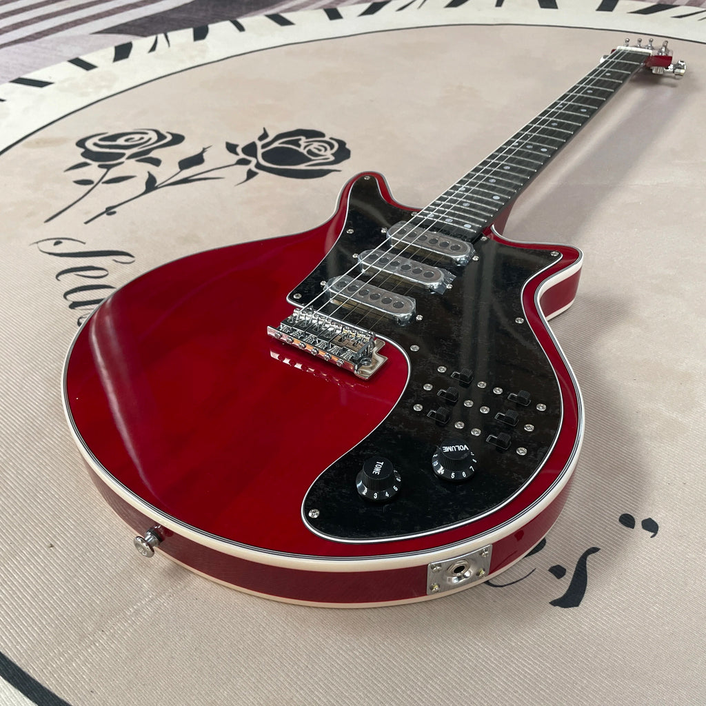 Guitarra eléctrica de 6 cuerdas guitarras rojas herrajes cromados guitarra