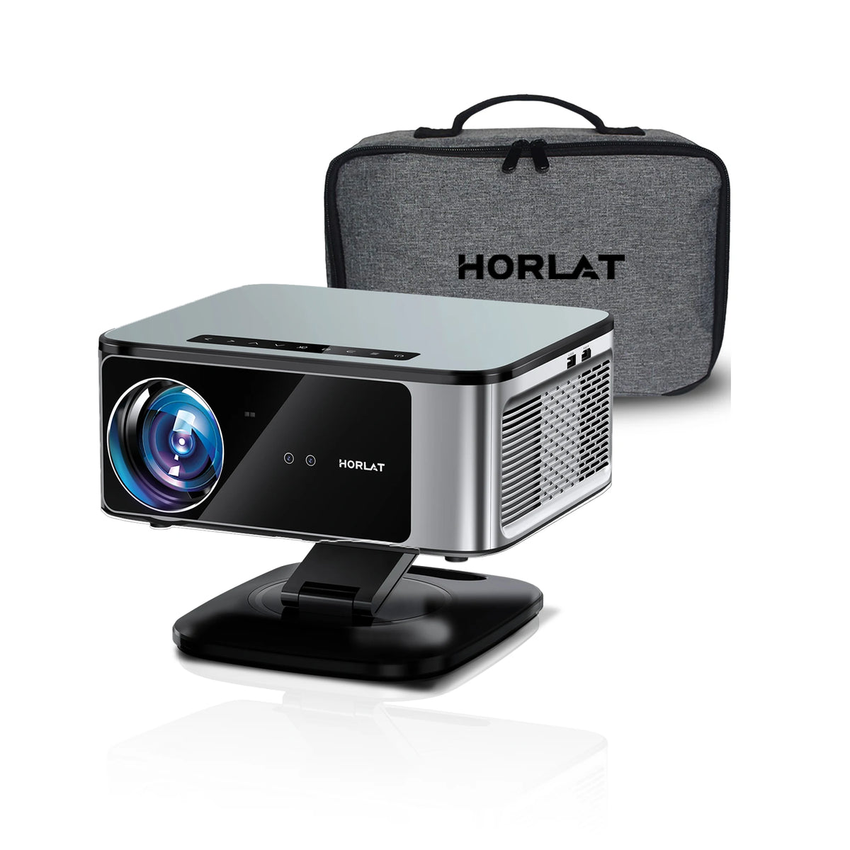 Proyector HORLAT 2026 de 45000 Lúmenes 4K Ultra HD con Enfoque TOF, Android 14, WiFi 6, 1080P Full HD, Proyector de Cine en Casa con Luz Diurna