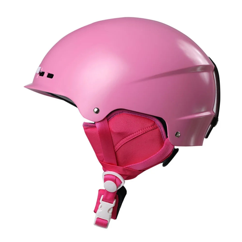 NUEVO casco de esquí ROSA para adultos mujeres hombres casco de esquí moldeado integralmente monopatín esquí Snowboard casco de nieve casco de seguridad rosa