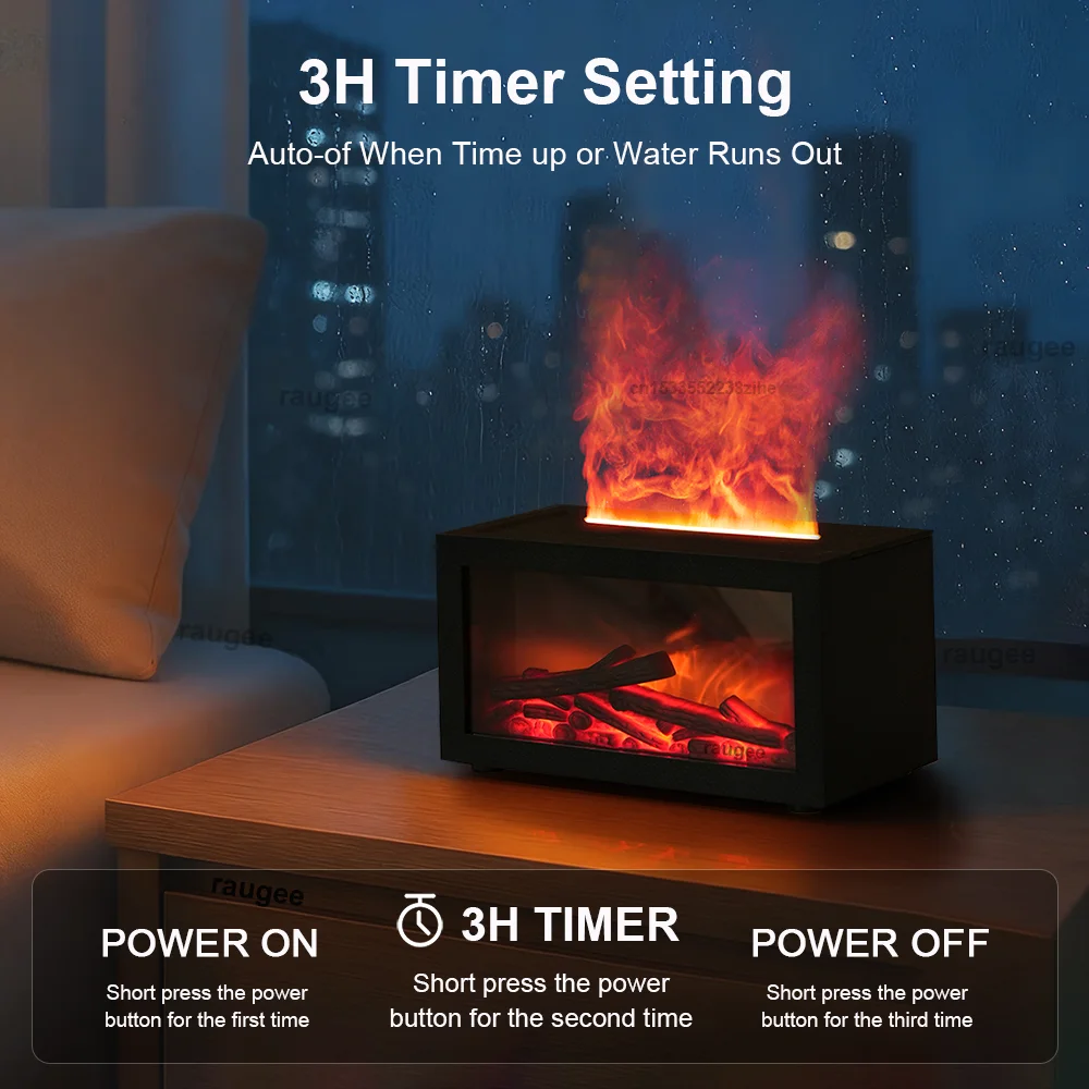 Humidificador para chimenea, humidificador de llama aromática, difusor de fragancia, difusor de aceite esencial de aromaterapia, humidificador de fuego para el hogar y la habitación