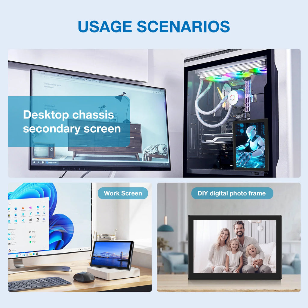 Monitor portátil WonTim de 6 pulgadas, con pantalla IPS de 1920x1080 y una luminosidad de 520 cd, ideal para la visualización de contenido en dispositivos de PC y como segunda pantalla.