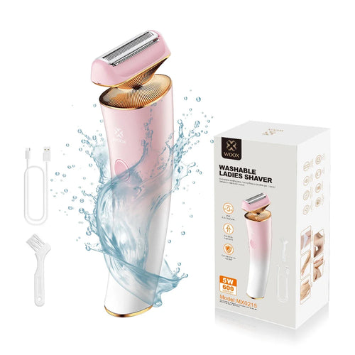 Afeitadora eléctrica para el cuidado de la salud WOOX, diseñada para mujeres, para mantener el cuerpo y la barba impecables, con función de limpieza, lavable, clasificación IPX6, batería de litio de 5 W y 600 mAh, y dobl
