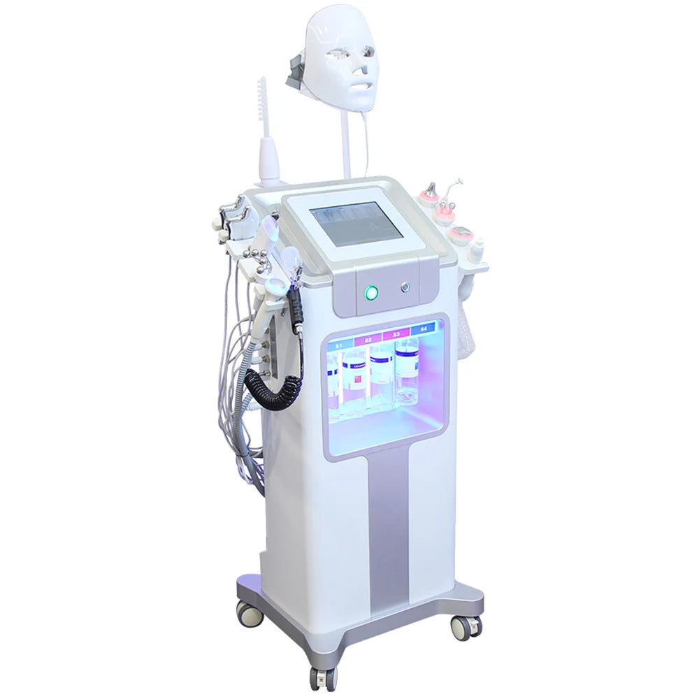 Máquina de Hidrodermoabrasión 12 en 1, Dispositivo de Cuidado Facial con H2O2, Lifting Facial, Limpieza Profunda, Peeling Acuático, Rejuvenecimiento de la Piel, SPA
