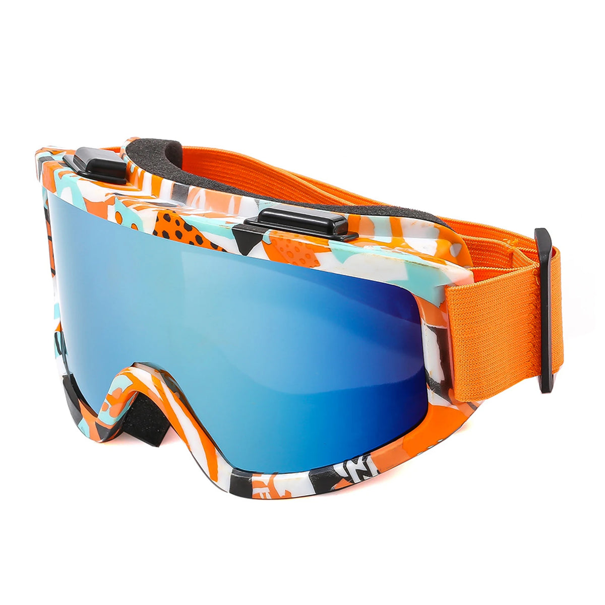 Gafas de esquí con montura grande y lentes de colores, anticolisión y antirreflejos, ideales para deportes al aire libre, nieve y snowboard.