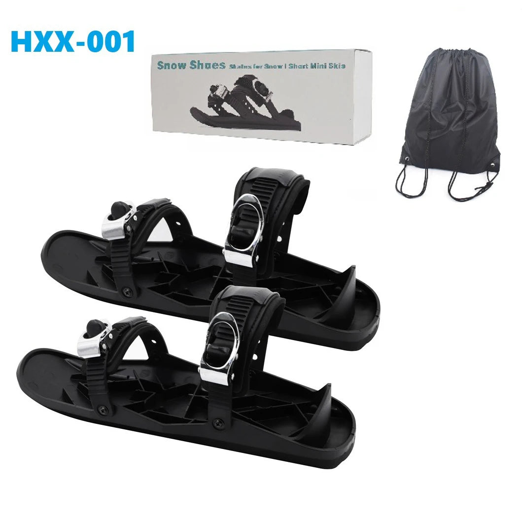 Mini patines de esquí cortos, botas de esquís, zapatos cortos ajustables para adultos, palas de nieve portátiles para deportes al aire libre en invierno, tabla de nieve