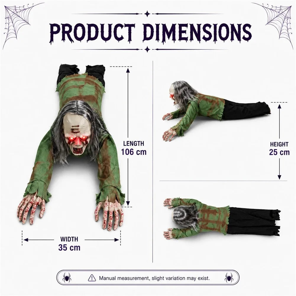 Gateando Halloween Zombie Scary Haunted House Decor Prop Sensor de Movimiento Activado Sonido Efectos de Luz de Configuracin DE LA Escena de Terror