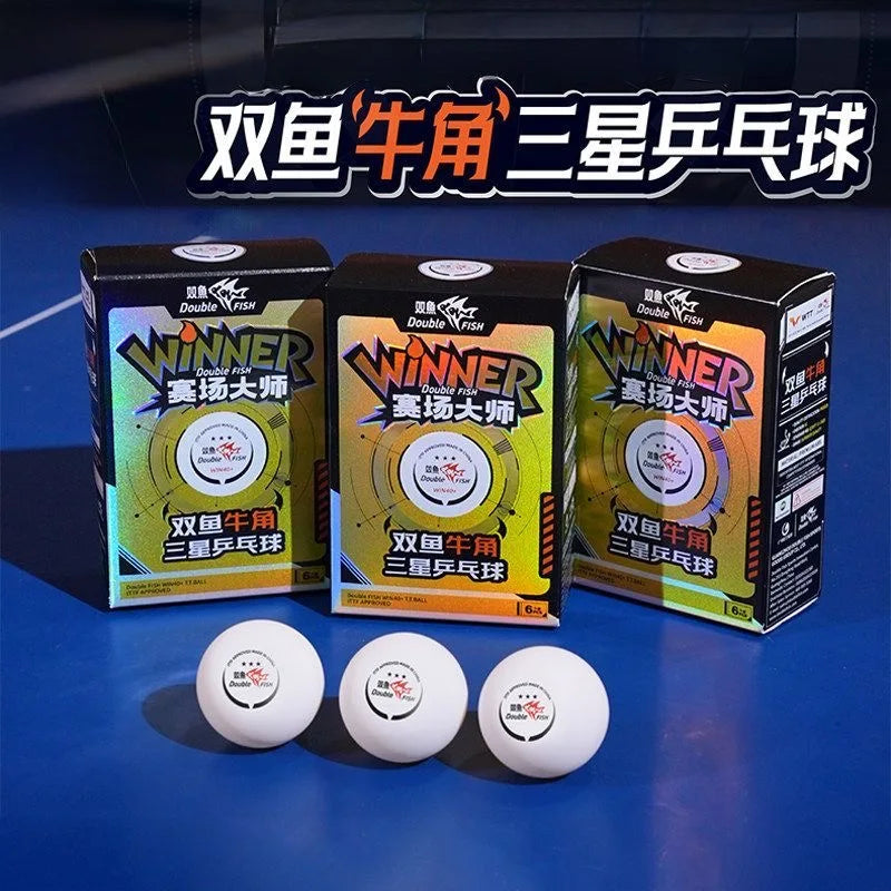 Pelotas de Ping Pong Double Fish Winner 2026, 3 Estrellas, Profesionales, con Costura, Material ABS Nuevo para Partidos