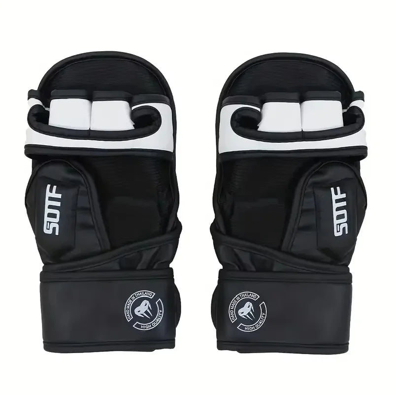 Guantes de Boxeo Profesionales MMA de Medio Dedo para Lucha, Guantes de Entrenamiento de Artes Marciales Mixtas, Guantes de Boxeo Gruesos para Sanda y Lucha Libre
