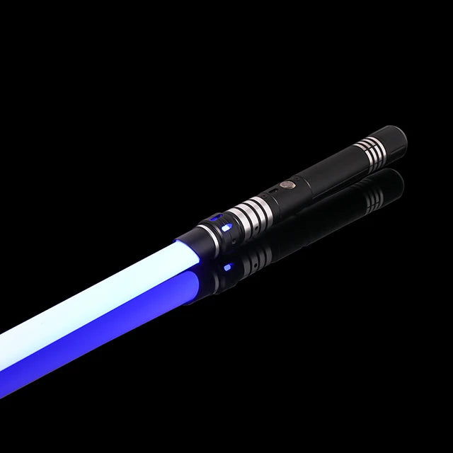Sable de luz RGB 16 colores con mango de metal, doble filo, sonido para duelo pesado, dos en uno, juguete de utilería para cosplay y escenario