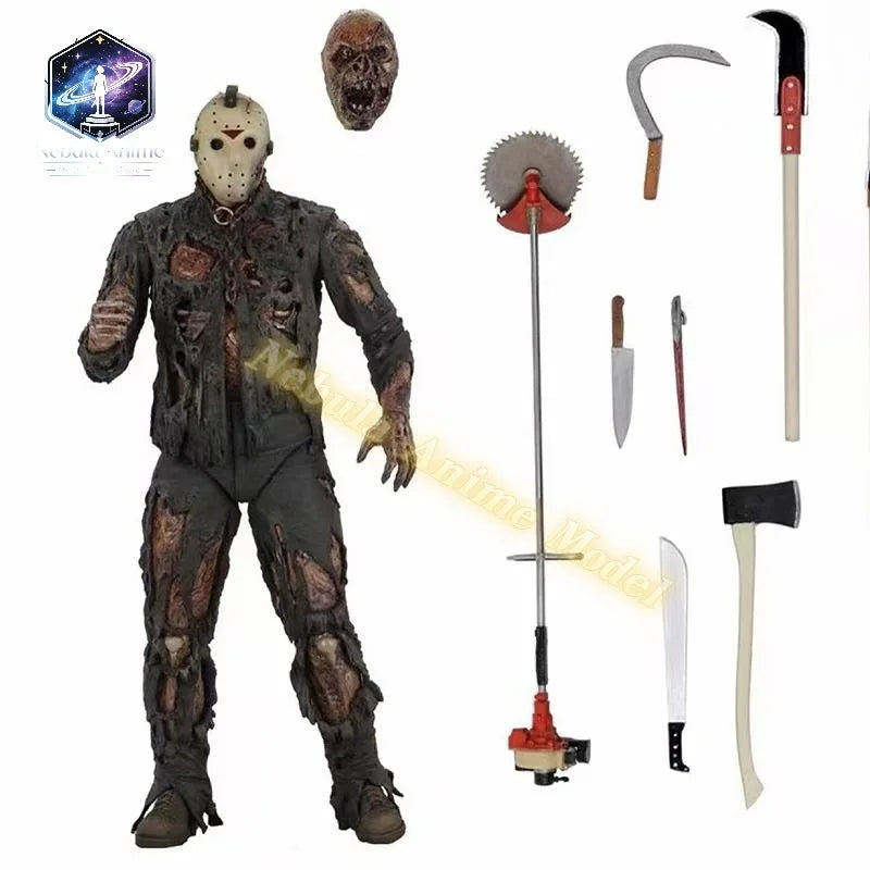 NECA 42003 Jason Voorhees, Viernes 13, Parte VII: The New Blood, figura de acción articulada de 17,8 cm, modelo de terror, regalo.