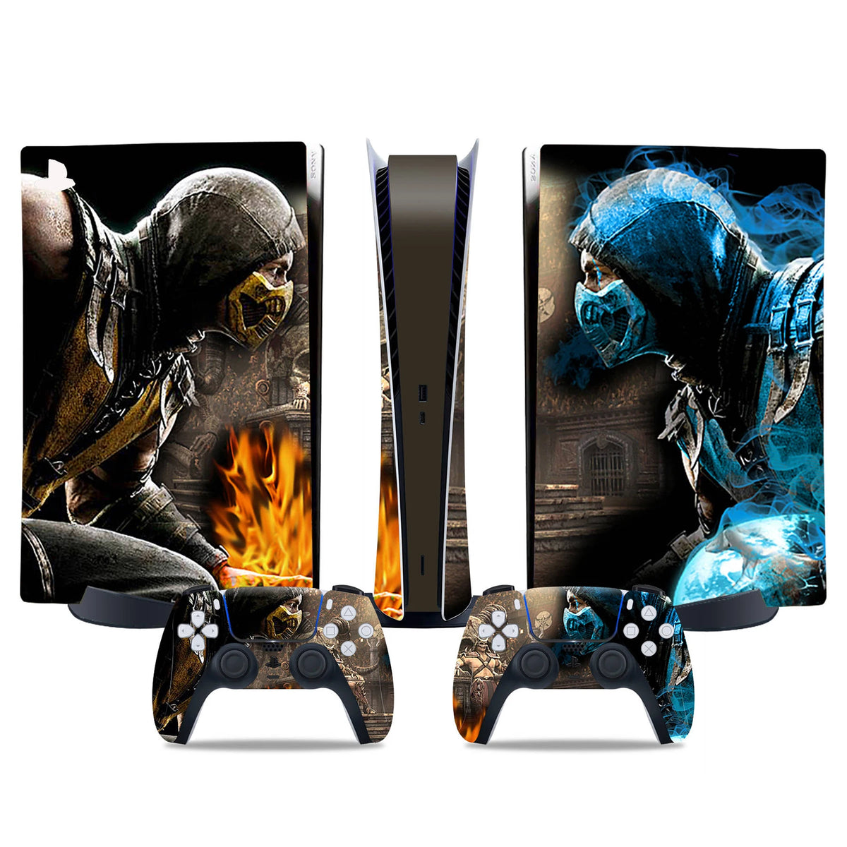 Skin Sticker for PS5 Digital Decorative Vinyl Decal Full Cover Wrap for Game Console and 2 Controllers