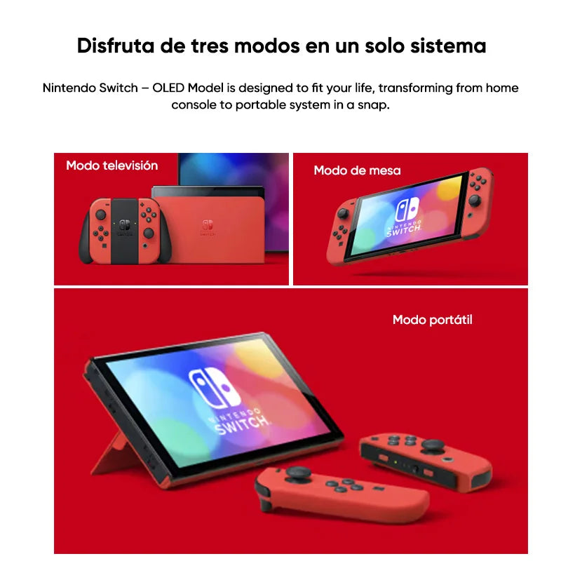 Nintendo Switch Modelo OLED Pantalla de 7 pulgadas Joy‐Con Mango Audio mejorado Consola ajustable Modo de TV estable Videojuego