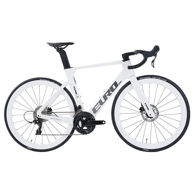Bicicleta de carretera de fibra de carbono, grupo 105, 24 velocidades, frenos de disco hidráulicos, 8.8 kg, bicicleta de carretera para estudiantes, diseño aerodinámico, bicicleta de carreras con doble freno de disco