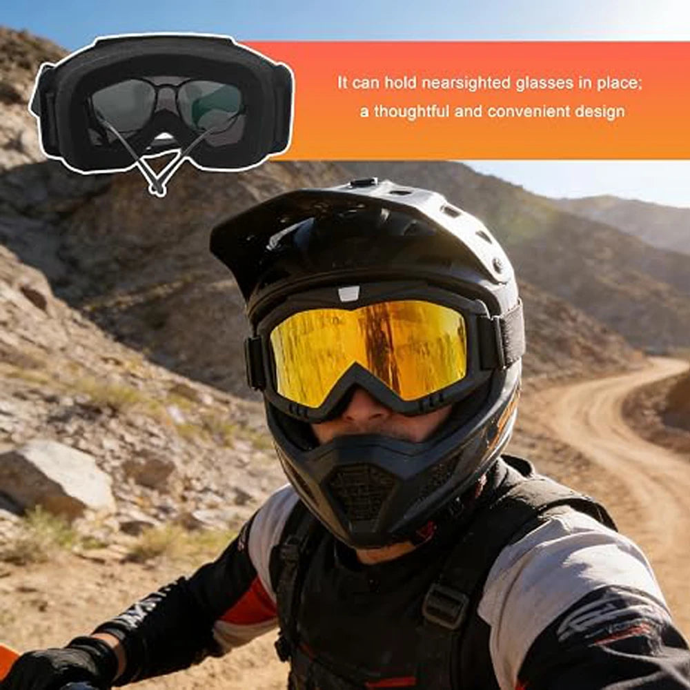 Gafas de protección para motocross, resistentes al viento, con lentes de alta definición, ideales para carreras y uso en terrenos irregulares, gafas para motociclistas y ciclistas, tanto para hombres como para mujeres.