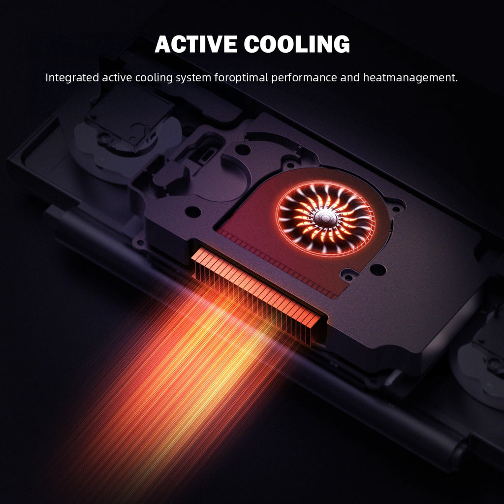Consola de juegos retro portátil Android Retroid Pocket Flip 2 con pantalla AMOLED de 5.5", diseño plegable, bisagra ajustable de 178°, refrigeración activa y joysticks de efecto Hall