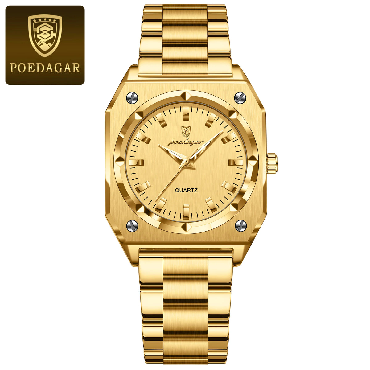 Reloj de pulsera elegante para dama POEDAGAR, resistente al agua, de acero inoxidable, luminoso, reloj de mujer exquisito, cuarzo, relojes de mujer de alta calidad