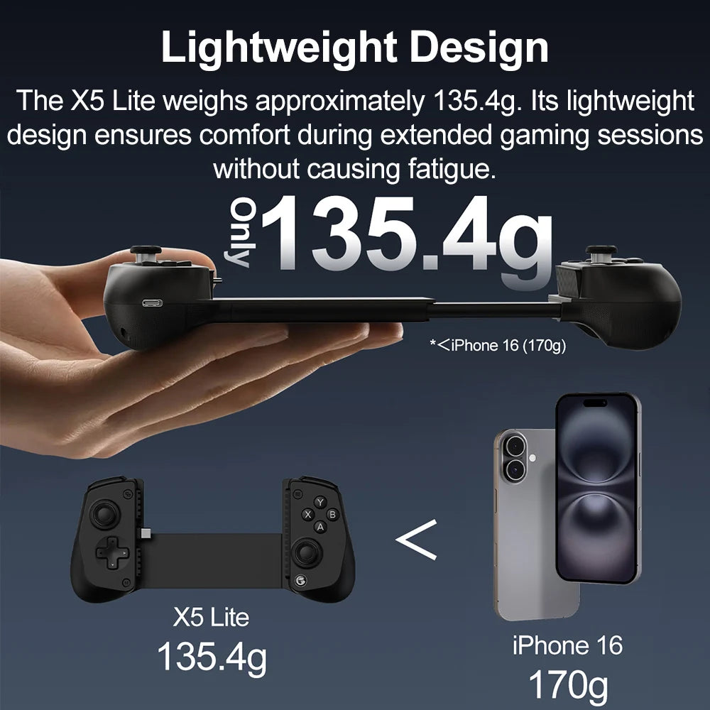 Control de Juego Móvil GameSir X5 Lite, Gamepads para iPhone 17, 16, 15 Series, iOS, iPad Mini, Y700, Tableta Android
