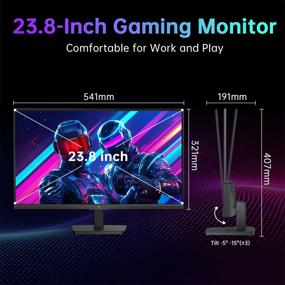Monitor para Juegos KTC H24B9S-2 de 23.8 Pulgadas Full HD, Pantalla IPS, Frecuencia de Actualización Fluida de 144Hz, 113% SRGB, 178 °   Ángulo de visión, Tecnología de cuidado ocular, Puertos HDMI y VGA, Compatible con