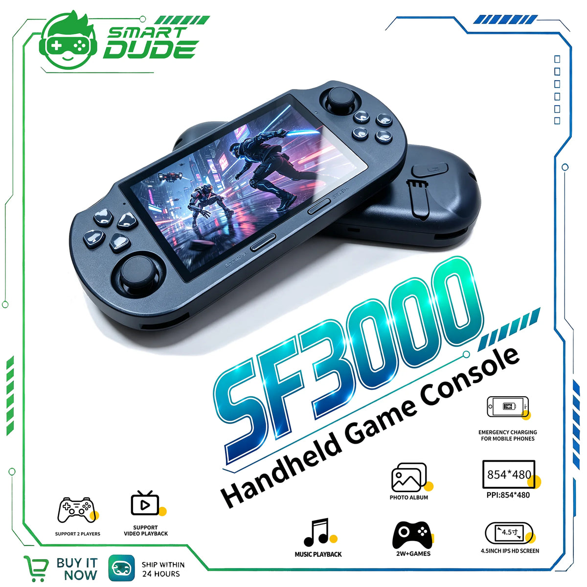Portable Mini Game Console, 4.5-Inch IPS Screen, over 20,000 Retro Games, Lithium Battery, Lightweight Design, Perfect for Gamin