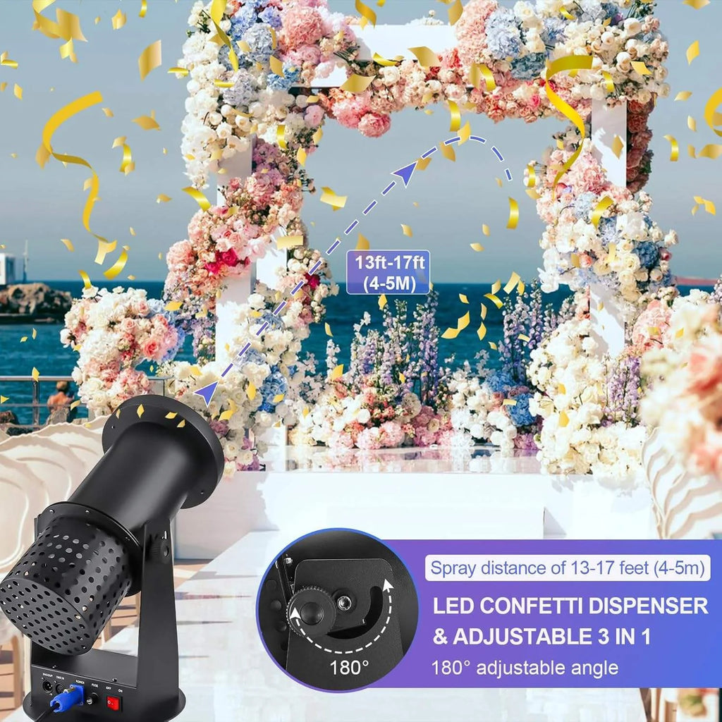 Envío desde la UE, Máquina de Confeti LED Butoy de 1500W, Control DMX, Cañón de Confeti Eléctrico para Bodas, DJ y Fiestas