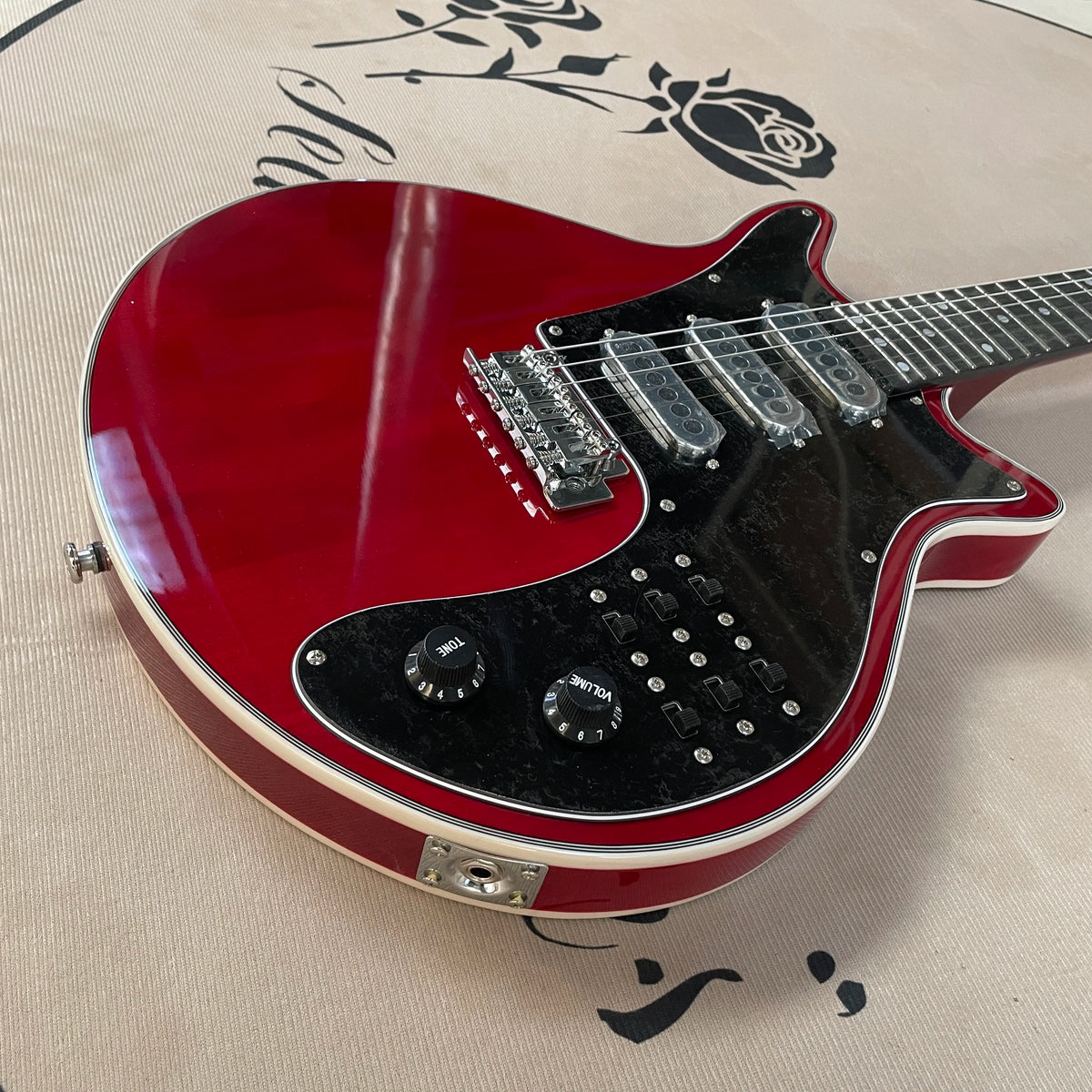 Guitarra eléctrica de 6 cuerdas guitarras rojas herrajes cromados guitarra