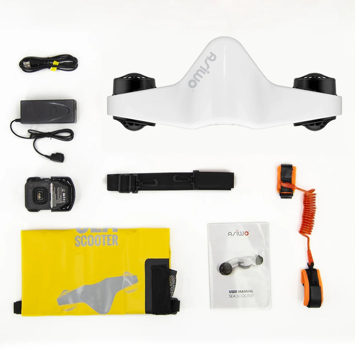 Scooter Subacuático Asiwo con Soporte para Cámara de Acción para Niños/Adultos, 40M Resistente al Agua, para Buceo, Snorkel y Piscina