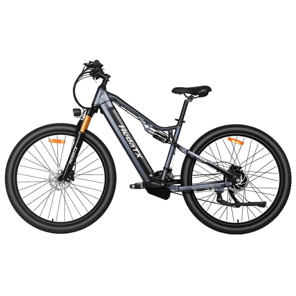 Bicicleta eléctrica HedaTX TX19 con parrillas, 48V 1000W 19.2Ah, 27 velocidades, 50 km/h, frenos hidráulicos, 29 pulgadas * 2.4 neumáticos todoterreno para nieve, doble amortiguador, bicicleta eléctrica de montaña