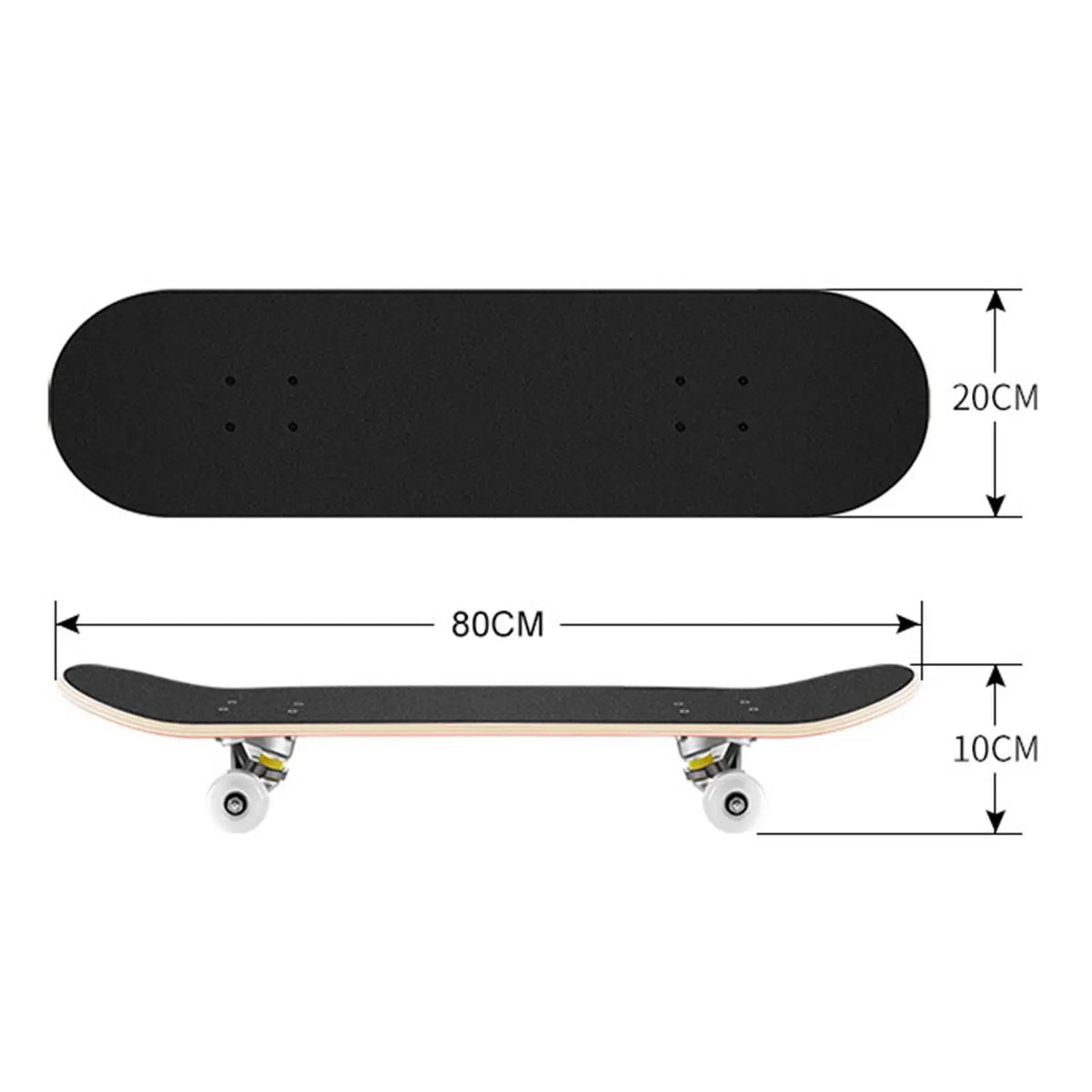 Patineta Unisex Completa con Doble Kick, Tabla de Madera Silenciosa, Diseño Cóncavo para Principiantes, Adolescentes y Jóvenes