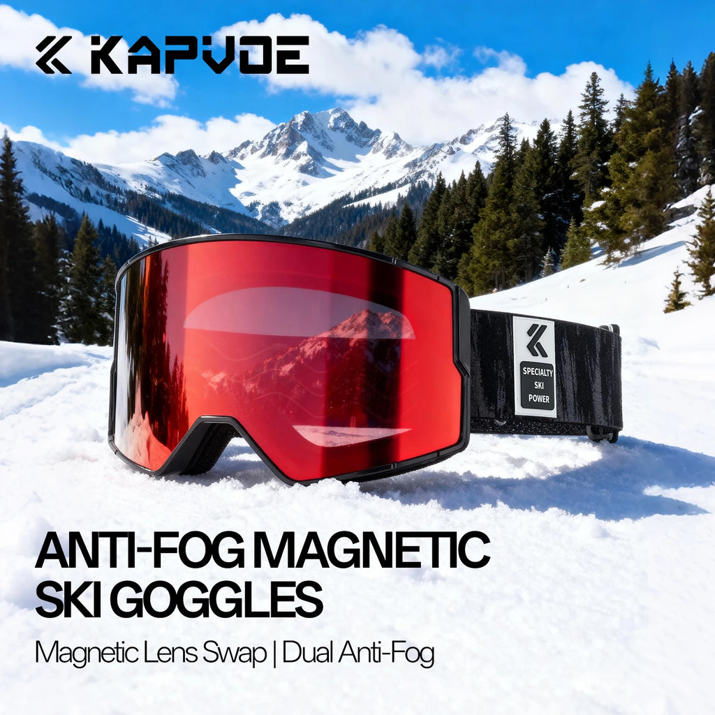 Gafas de Esquí KAPVOE UV400 Antivaho de Doble Capa, Antirreflejos, Resistentes al Viento, para Invierno, Esquí, Snowboard, Deportes de Nieve, Protección para Esquí al Aire Libre