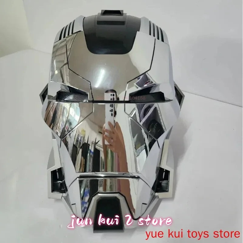 Casco de Iron Man Mk17 Mk5 con Control de Voz en Inglés, Figura Coleccionable con Movimiento de Apertura y Cierre, Color Rosa, para Cumpleaños